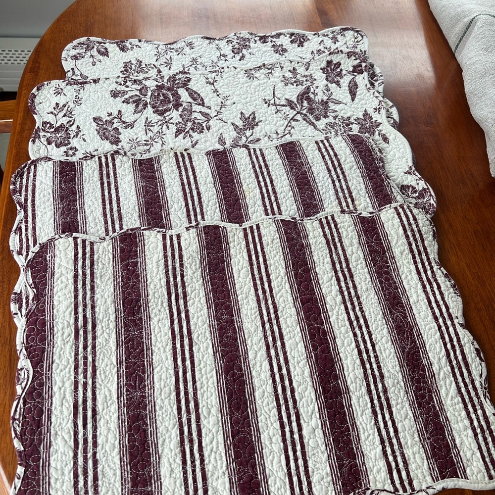 Floral and Striped Quilted Placemats